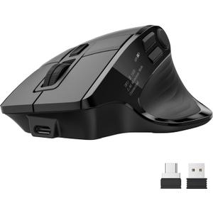 Acer Wireless Mouse for Laptop, Bluetooth Computer Mouse Ergonomic for 4 Devices(2.4Ghz+BT 5.2+Wired), OLED Screen Rechargeable Mice, 5 Programmable Buttons, 4000 DPI for MacBook PC Desktop