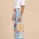 Women’s Floral Print Wrap Skirts Boho Tie Knot Skirt High Waist Causal Cute Flower Graphic Long Skirts Beachwear 2025 (M)