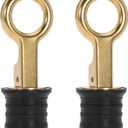 Boat Drain Plug - O-Handle Snap Plug, Brass/Stainless Steel, Rubber