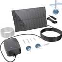 Biling 2W Solar Pond Aerator with Battery Backup, Air Hose, Air Stones, 3 Working Modes for Outdoor Fish Pond Stock Tank Aquarium