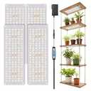 Garpsen Grow Light, 6000K Full Spectrum Plant Lights for Indoor Growing with Auto Timer 6/12/16H, 5 Dimmable Levels & 3 Color Modes, 552 LEDs Grow Lamp Panel for Seed Starting, Veg and Bloom(4Panels)
