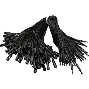 Black White Hang Tag String Snap Lock Loop Pin Fastener Hook Tie for Clothing Price Tag Hhanging 6.3'' Inch (Black 1000pcs)