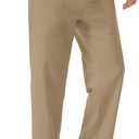 Mens Linen Pants Loose Fit Elastic Waist Drawstring Casual Summer Beach Pants with Pockets Trousers for Men (XL)