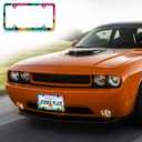 Palm License Plate Frame - Colorful Palm License Plate Holder, Rust-Proof Auto Stainless Steel Parts License Plate Cover Decoration for Standard Us 12x6 Inch