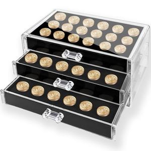54 Slot Wax Seal Stamp Storage Organizer with 3 Drawers Acrylic Clear & Portable Design for Neatly Organizing Sealing Accessories and Wax Seal Stamp Heads