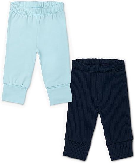 MONICA + ANDY Hello Baby Pants, Size 912 Months, Blue, 100% Organic Baby Clothes for Girls and Boys, Joggers, Sustainable Super Soft Fabric, Sizes for Preemie, Newborn & Infant