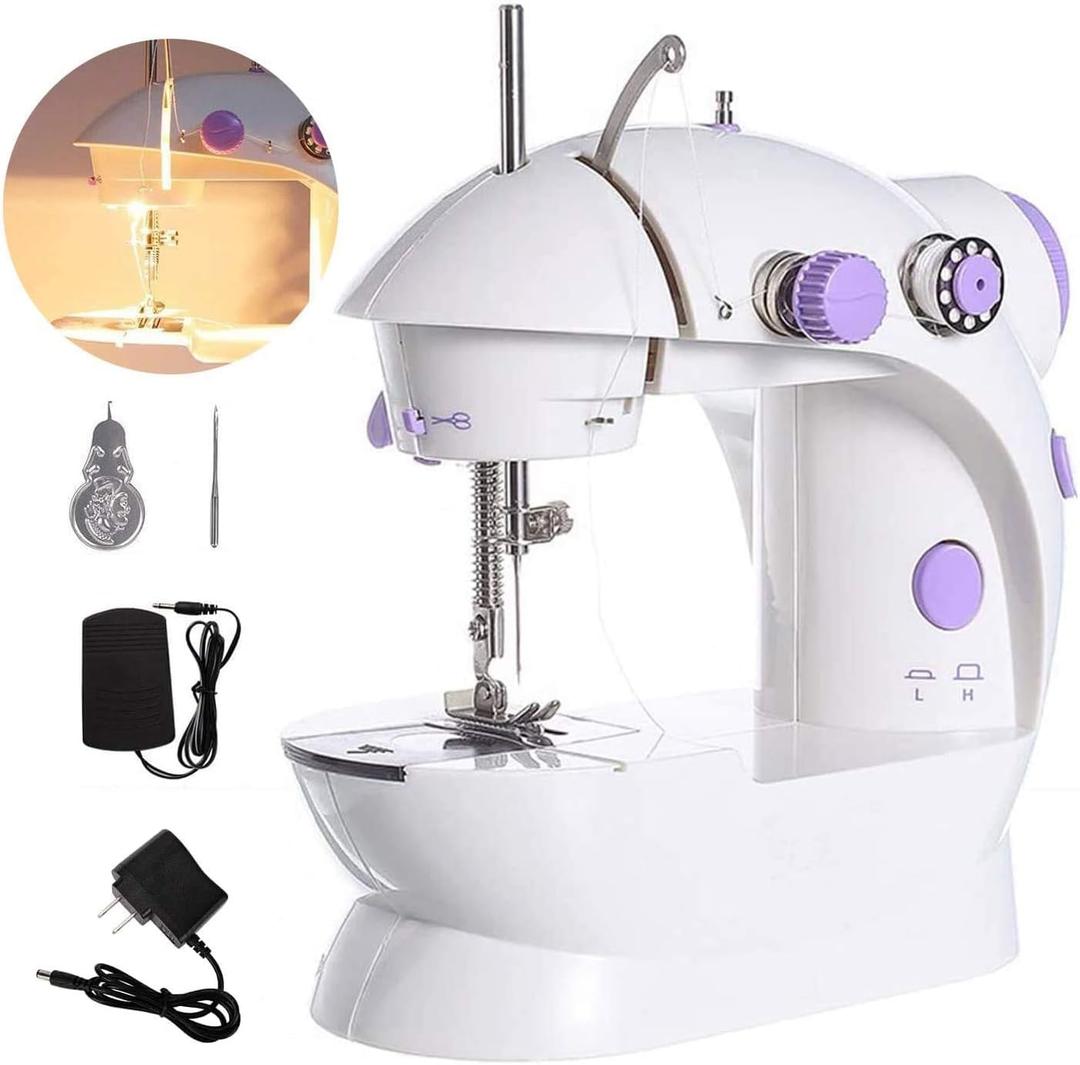 Sewing Machine, Portable Sewing Machine for Beginners Adult, Electric Crafting Speed Crafting Mending Machine Electric Overlock Sewing Machines for Sewing of Silks, Denim, Wool, Leather
