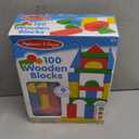 Melissa & Doug Wooden Building Blocks, 100-Piece Set of Sorting & Stacking Toys in 4 Colors and 9 Shapes, Classic Toddler Toys for Girls & Boys Ages 2+ - FSC Certified