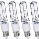 4-Pack JDE11 100W Halogen Bulbs, E11 Mini Candelabra Base, Dimmable, 2800K Warm White, for Ceiling Fans, Chandeliers, Accent & Decorative Lighting