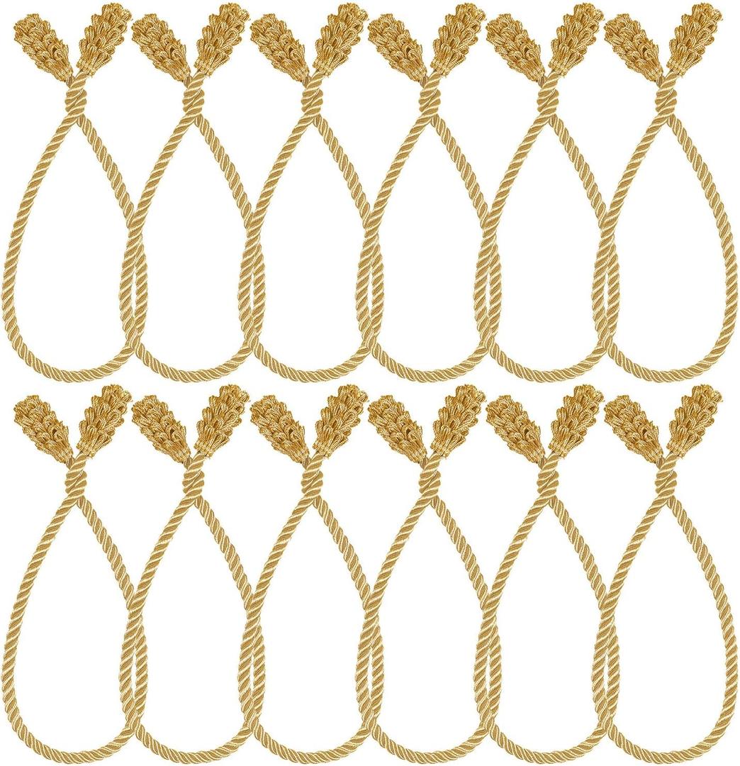 Shappy 12 Pieces Christmas Garland Ties for Banister Christmas Decorative Reusable Flexible Twist Ties for Garland Staircase Home Decoration Holiday Craft Wrapping (Gold)