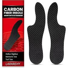Carbon Fiber Insole(1 Pair): Rigid Shoe Insert for Men & Women - for Morton's Toe, Turf Toe, Hallux Limitus and Rigidus, Arthritis - Alternative to Post Op Shoe(285mm,Fit W Size 12-12.5, Mens 11-11.5)