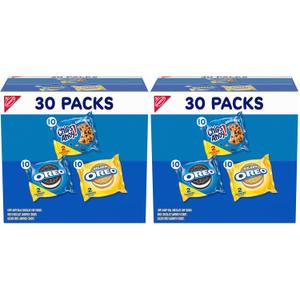 Nabisco Sweet Treats Cookie Variety Pack OREO, OREO Golden & CHIPS AHOY!, 30 Snack Packs (2 Cookies Per Pack) (Pack of 2)(BB: December 20, 2025)