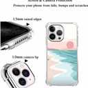 Case for iPhone 14 Pro Max with Minimalistic Design,Aesthetic Boho Summer Beach Sunset Pattern for Men Women,Clear Slim Soft TPU Bumper Case,6.7(Beach,14pm)