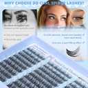 Spider Lash Clusters Kit Spider Lashes Clusters Wispy Fluffy Cluster Eyelash Extensions Kit Natural Look 10-16MM D Curl Manga Eyelash Clusters Kit with Lash Bond and Seal Breeze Lash Extensions Kit