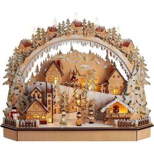 15-inch Battery-Operated Led Village Tablepiece 18" Multi Color