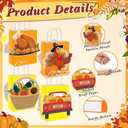 MotiMind 24 Pcs Thanksgiving Day Paper Gift Bags Party Favors Autumn Paper Gift Bags with Handles Turkey Favors Candy Treat Goodies Bag for Harvest Fall Thanksgiving Day Autumn Supplies
