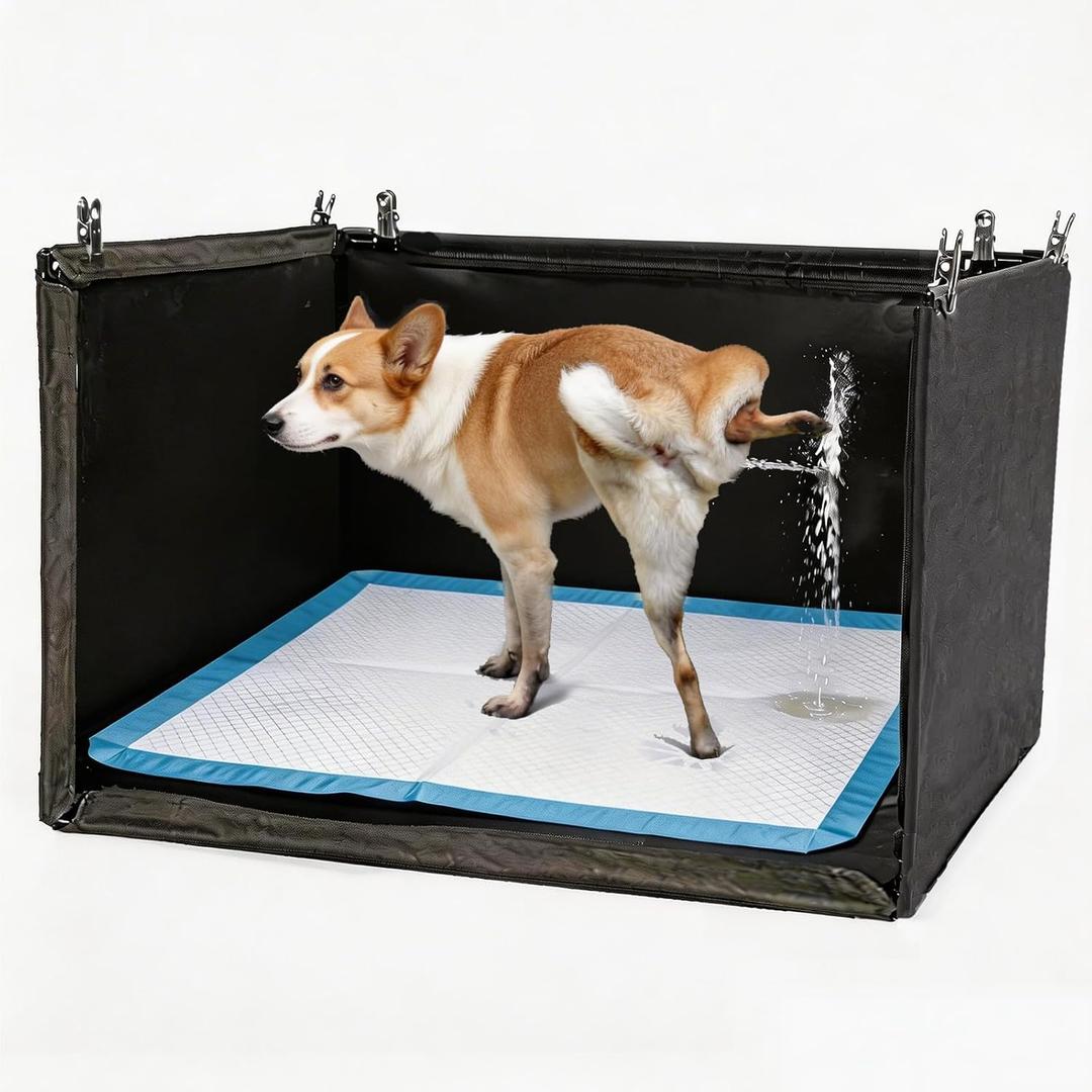 THINMUHAND Dog Toilet with High Walls - Indoor Male Dog Pee Station & Litter Box, No-Spill Dog Pee Pad Holder, Waterproof, Easy to Install & Clean (33" L x 25" W x 17" H)