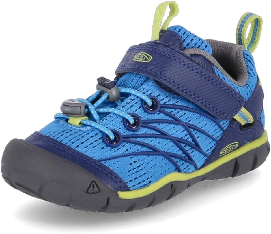 KEEN Unisex-Child Chandler CNX Comfortable Sneakers (1 Big Kid, Brilliant Blue/Blue Depths)