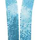 Metal Sequin Ties for Women Long Skinny Scarves, Sparkly Glitter Scarf Necktie Belt for Party Prom Wedding Daily (Blue)