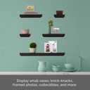 MELANNCO Floating Molding Shelves for Bedroom, Living Room, Bathroom, Kitchen, Nursery, Set of 5, Espresso