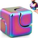 Fidget Spinner Cube Toy for Teen Adult Kid, Metal Fidget Block Hand Spinner for Stress Relief, Cool Stuff EDC Gadget Desk Office Toy, Valentine Gift for Boy Man, Small Anxiety Sensory Toy Tool