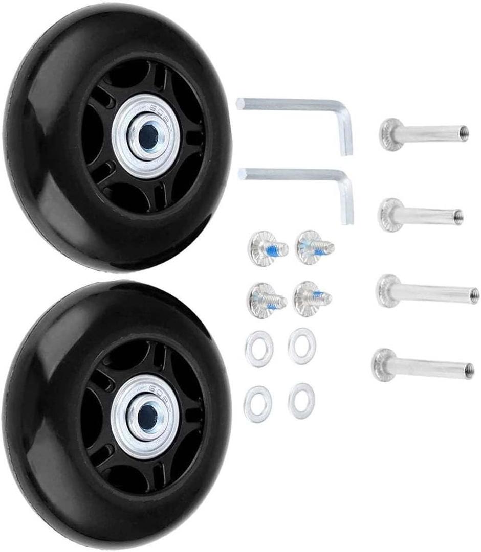 Luggage Suitcase Wheels Kit 84x24mm/3.3"x0.94" w/ 6mm ABEC 608zz Inline Outdoor Skate Replacement Wheels, Set of (2) (OD:84 W:24 ID:6 Axles:35&40mm)