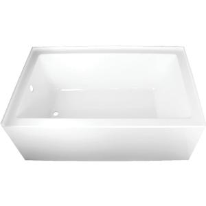 Kingston Brass Aqua Eden VTAP603622L 60-Inch Acrylic Alcove Tub with Left Hand Drain, White