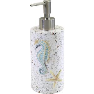 Avanti Linens - Soap Dispenser/Lotion Pump, Resin Bathroom Accessories, Guest Bathroom Essentials, Sea Inspired Bathroom Decor (Coastal Terrazo Collection)