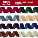 Burgundy Velvet Ribbon 1-1/2" x 20Yd,Great for Gift Wrapping,Hair Bows Making, Wreaths,Wedding and Christmas Party Decoration(Burgundy 1-1/2")