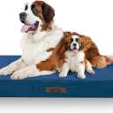 Sytopia 50'' Chew Proof Indestructible Dog Bed - XXL Outdoor Waterproof Dog Bed for Extra Large Dogs, Washable and Orthopedic, Tear Proof Crate Pad, Supports up to 130 lbs, Navy Blue