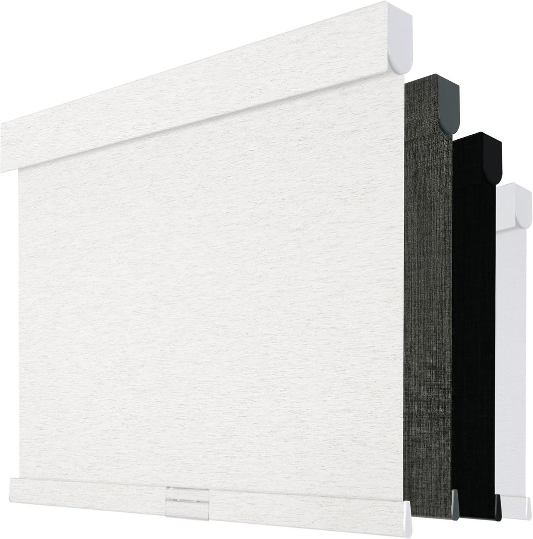 Boolegon Cordless Blackout Roller Shades for Windows, Beige, 32" W x 72" H