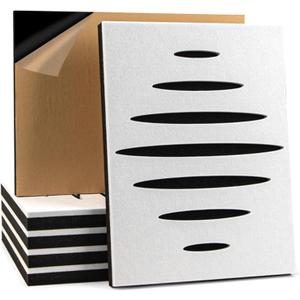 Art3d 6-Pack Self-Adhesive Soundproof Acoustic Panels for Wall, 16 x 12 Inch Wave Design Noise Block with Polyester & Foam for Bedroom Studio Office (White - Style1)