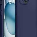 Miracase Compatible with iPhone 15 Case, [Soft Anti-Scratch Microfiber Lining], Liquid Silicone Case Gel Rubber Shockproof Drop Protection Phone Case for iPhone 15, Dark Blue