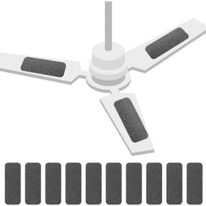 Tuanse 10 Pack Ceiling Fan Filters for Blades Ceiling Fan Air Filter Activated Zeolite Easy Stick Air Filter Trap Pet Odors, Dander, and Dust for Common Household Contaminants (Light Gray)