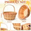 9 Pack Apple Bushel Baskets 12"x5.2" Round Wooden Produce Baskets Bulk