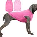 2 x Dog Pink Shirt for Large Dogs,Blank Plain Pink Cotton Shirts for Labrador,XXL Pink Rose