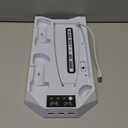 PS5/Slim/Pro Stand for Disc & Digital Console, PS5 Cooling & Charging Station with RGB Lights, PS5 Controller Charger Built-in 3 Level & AUTO Adjustable Fan, PS5/Slim/Pro Accessories for PS 4 Cases (Black & White)