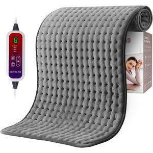 Qfun Extra Large Heating Pad for Back Pain Relief, 19.6"x39.3" XXL Fast Heat Pad Neck and Shoulde Electric Heating Pad for Period Cramps with 6 Heat Settings & Auto Shut-Off,Christmas Gifts for Men