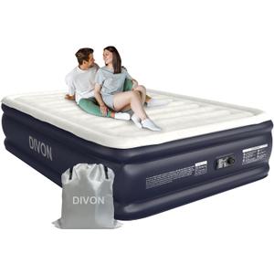 Air Mattress Full with Built in Pump,18''Raised Blow Up Mattress 2 Mins Self-Inflation/Deflation,Upgraded Thicker Inflatable MattressAir Bed with Storage Bag for Guests,HomeCamping660 lbs Max (Grey)