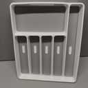 madesmart Classic Large Silverware Tray - White |CLASSIC COLLECTION | 6-Compartments| Kitchen Drawer Organizer | Soft-Grip Lining and Non-Slip Rubber Feet | BPA-Free