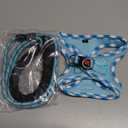 haapaw Dog Harness with Leash Set, No Pull Adjustable Reflective Step-in Puppy Harness with Thickened Padded Vest for Extra-Small/Small Medium Dogs (Turquoise, S)