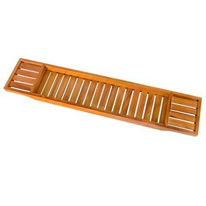 VaeFae Teak Bathtub Tray, Wooden Bath Caddy Tray for Bathtub, Bath Tub Wood Tray Table for Tub