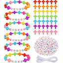 Highergo 1200 Pcs Easter Cross Beads for Jewelry Making, Religious Beaded Bracelet DIY Bead Craft Kit Stretch 944 Inch Elastic Cord for Spring Easter Sunday School VBS Party Decor