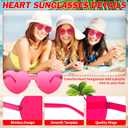 4 Pairs Heart Shaped Sunglasses Transparent Heart Glasses Rimless Trendy Eyewear for Valentines Party Favor