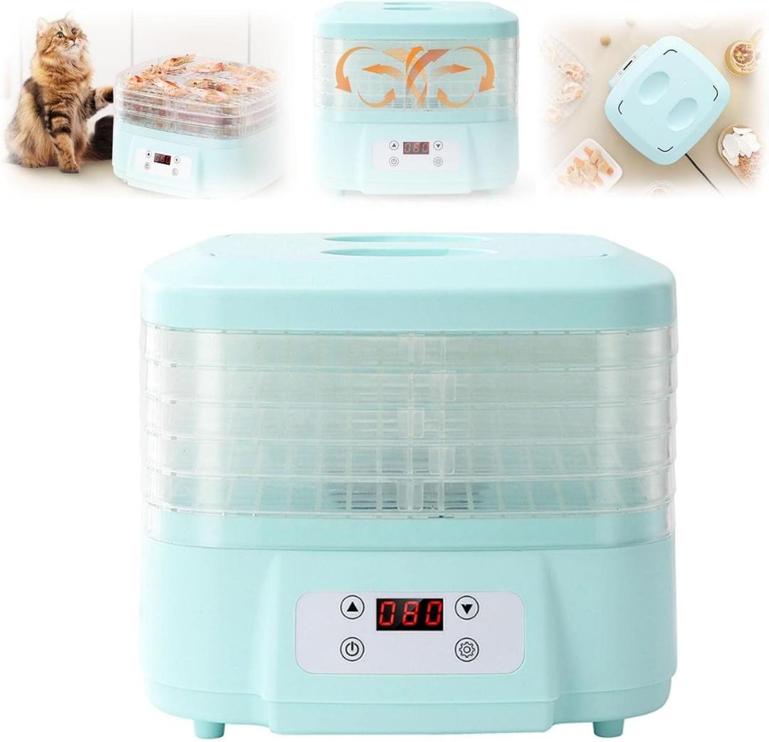 Food Dehydrator Machine 6 Trays Dehydrators for Jerky Meat Fruit Herb Snacks with Digital Adjustable Timer and Temperature