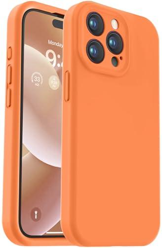 Vooii Compatible with iPhone 15 Pro Max Case, Upgraded Premium Silicone, Camera Protection Soft Anti-Scratch Microfiber Lining Shockproof Phone Case for iPhone 15 Pro Max 6.7 inch - Bright Orange