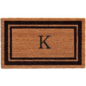 Calloway Mills 152962436K Black Border 24" x 36" Monogram Doormat, (Letter K)