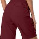 Hugut Women's Lightweight Hiking Cargo Shorts Quick Dry Athletic Shorts Camping Travel Golf Zipper Pockets Water Resistant Size M