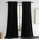 NICETOWN Insulated Black Out Velvet Curtains for Patio, Solid Heavy-Duty Large Window Treatments Drapes for Sliding Glass Door (2 Panels, 90 inches Long)