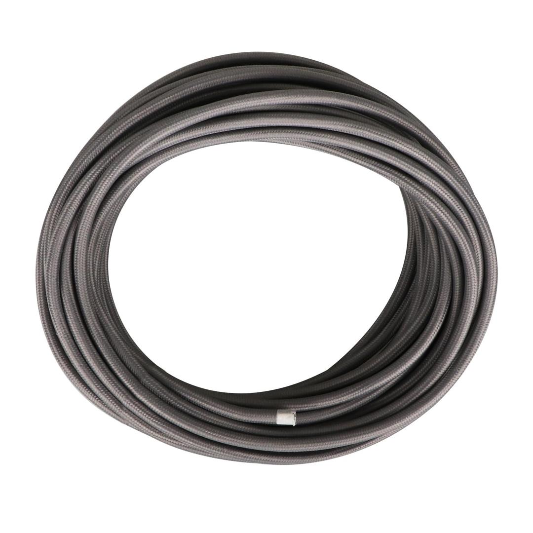Helunsi 32.8ft Cloth Covered Lamp Cord, 18 AWG 2 Conductor Grey Vintage Electrical Cord Braided Electrical Wire, 18 Gauge Round Rayon Fabric Covered Wire for DIY Antique Industrial Lighting Project